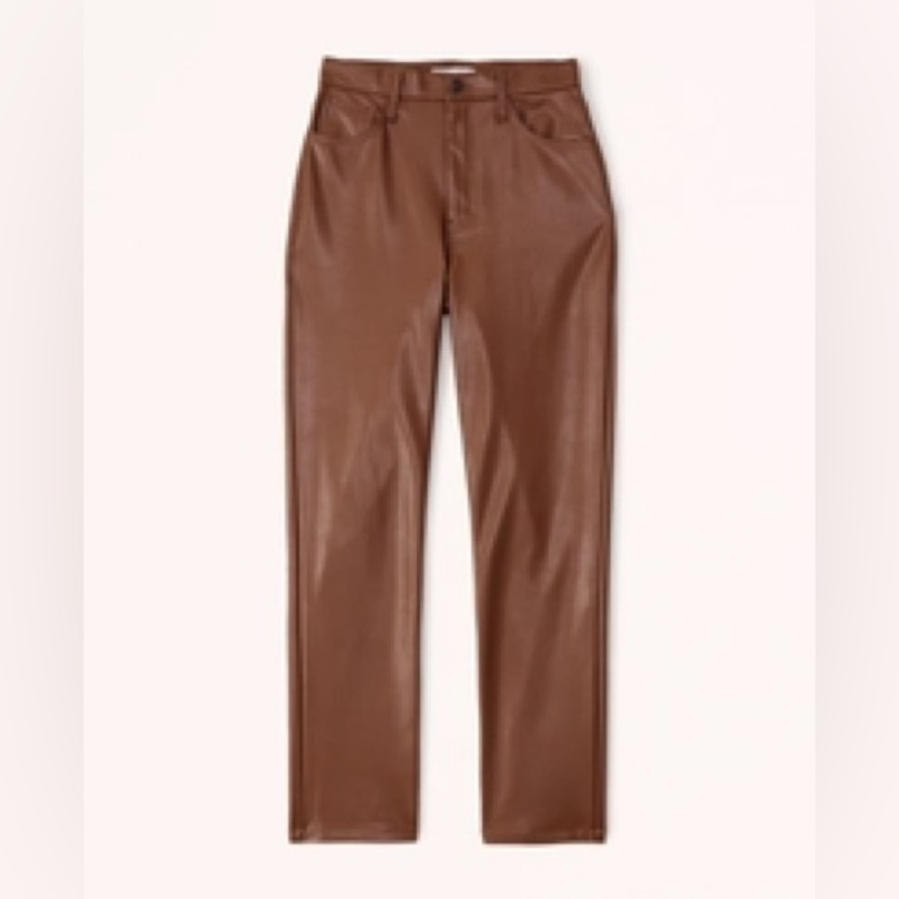 Abercrombie 90s Straight Curve Love Leather Pants - 25S